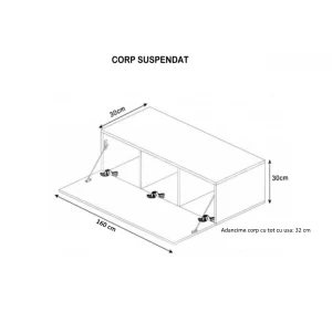 corp living suspendat vedere interior