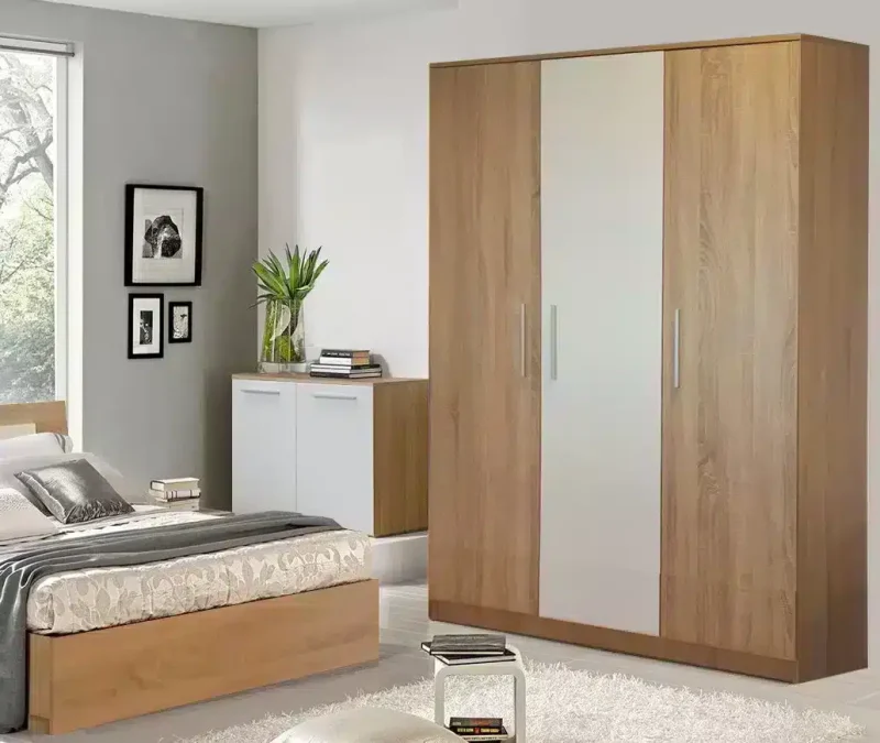 Dulap Sonoma, Stejar Sonoma si Alb,L135xH200xA50 cm