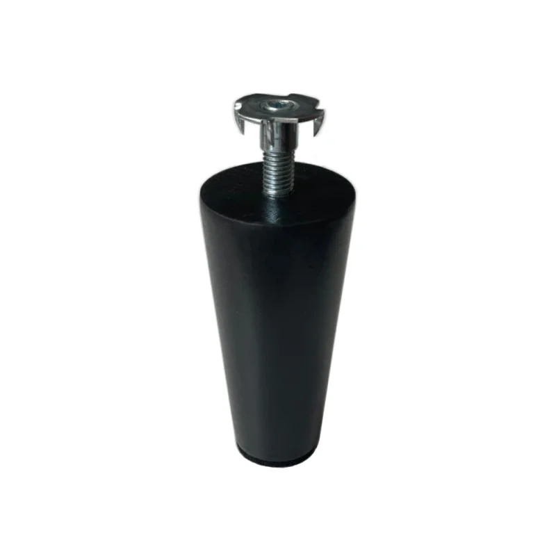 Picior Conic, Negru, H 8 cm, din lemn de fag Picior Conic, Negru, H 8 cm, din lemn de fag