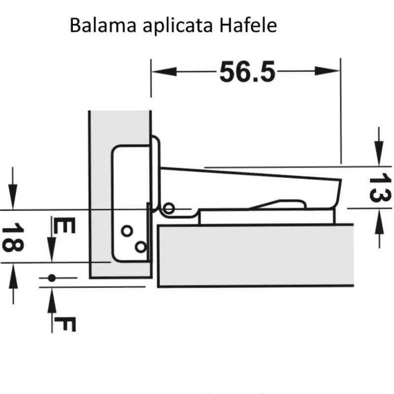 Set 2 Balamale aplicate Hafele, cu placute incluse.