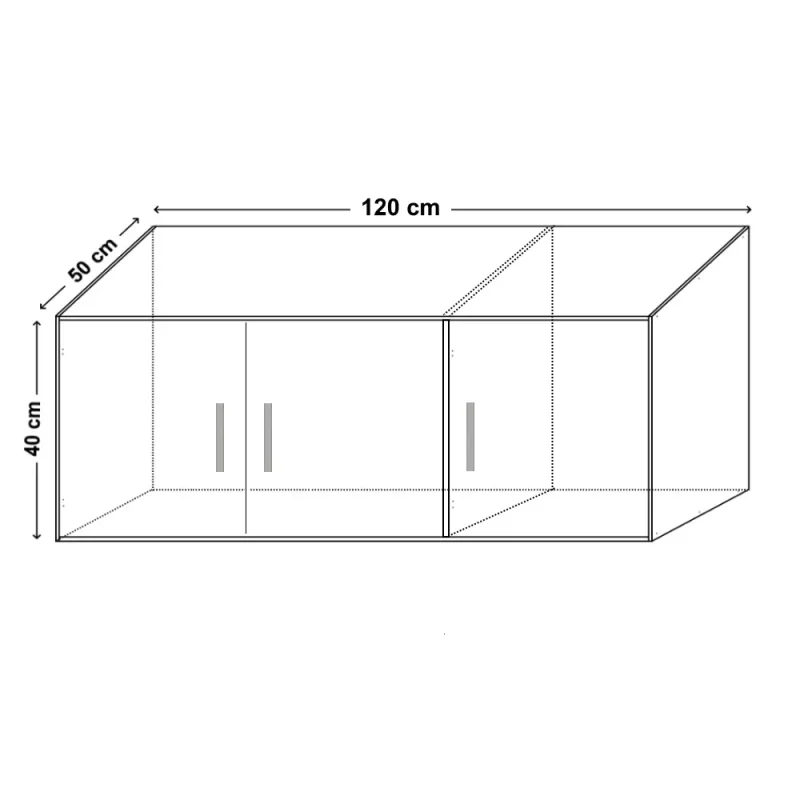 Suprapozabil Amos cu 3 usi, Alb, L120xH40xA50 cm