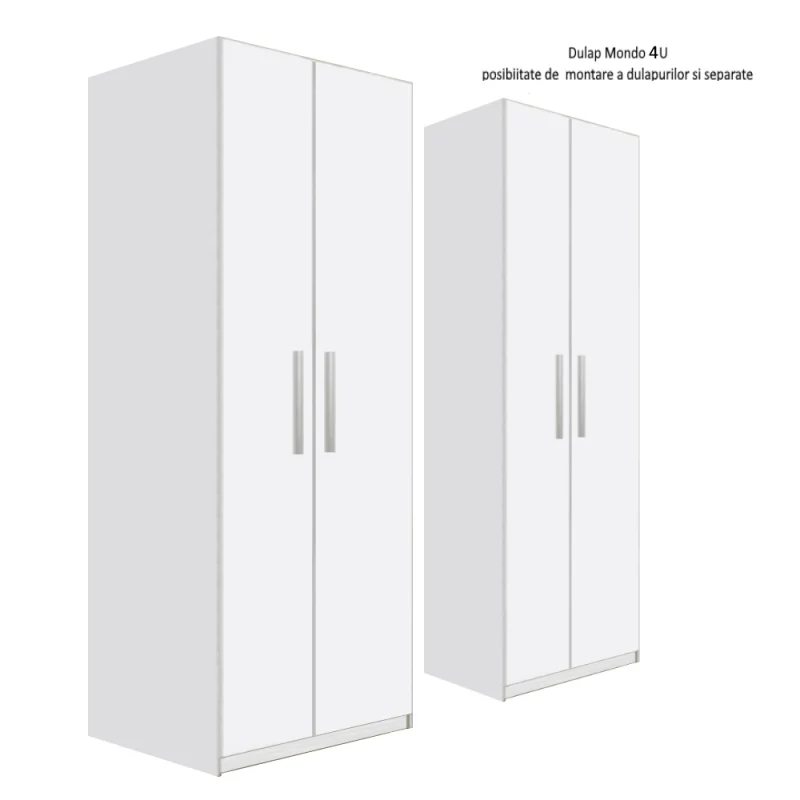 dulap 4 usi, sifonier, dormitor Mondo, dulap H 220 cm, alb fibros, sonoma, ferrara, dressing varianta montaj