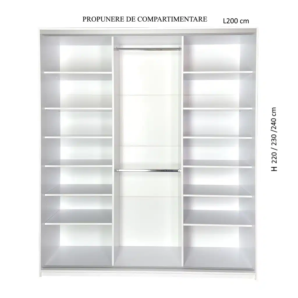 Dormitor Scarlet, Stejar Sonoma/ Latte, cu 32 dimensiuni de Dressing ...