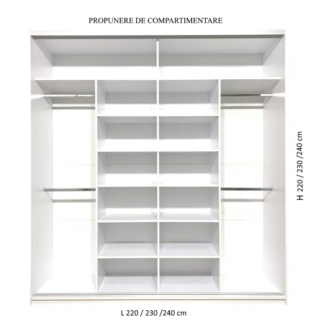 Dormitor Scarlet, Stejar Sonoma/ Latte, cu 32 dimensiuni de Dressing ...