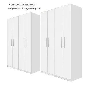 Dulap Mondo 8, Alb, L320xH220xA50 cm, balamale cu amortizor,