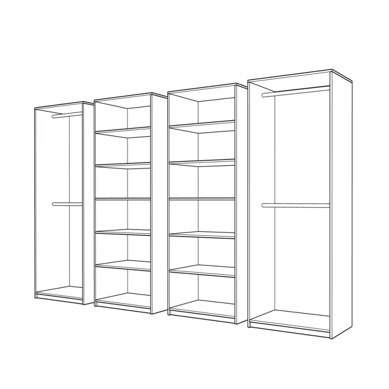 Dulap Mondo 8, Alb, L320xH220xA50 cm, balamale cu amortizor,