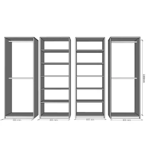 Dulap Mondo 8, Alb, L320xH220xA50 cm, balamale cu amortizor,