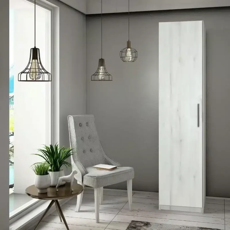 Dulap 1 usa Stejar Monaco Alb 2 Dulap 1 usa stejar Monaco