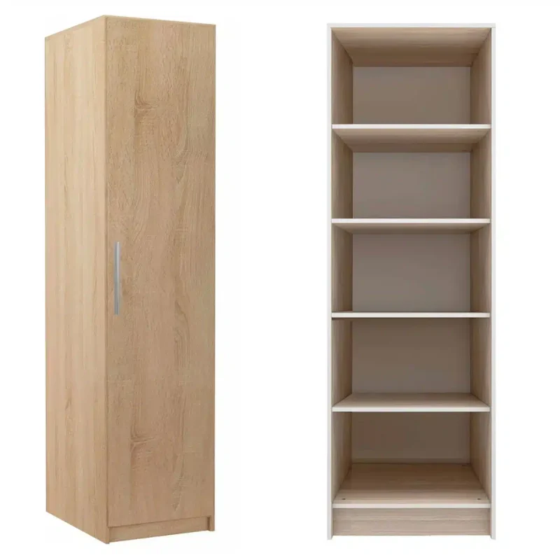 Dulap 1 usa Stejar Sonoma cu 5 polite