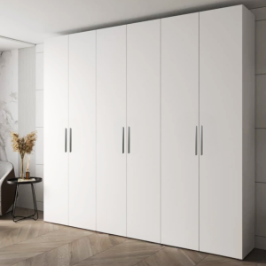 Dulap Alb cu polite si bare de haine