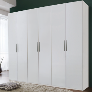 Dulap Mondo 6, Alb, L240xH220 xA50, balamale cu amortizor