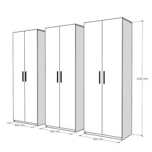 Dulap Mondo 6, Alb, L240xH220 xA50, balamale cu amortizor