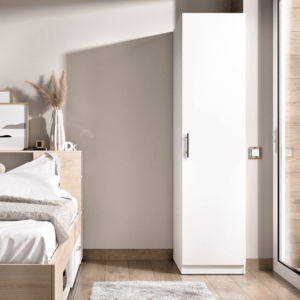 Dulap B2, Alb, cu 1 usa si 2 bare de haine