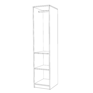 6.Dulap 1 usa 2 etajere ET2 schita dulap 1 usa din PAL L 45 x H 200 x A 50 cm