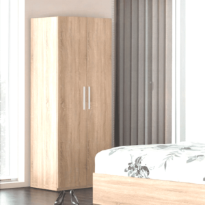 Dulap Mondo 2U5P, Stejar Sonoma, H 220 cm, balamale cu amortizor