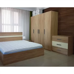 dulap Salonic cu 4 usi din PAL Stejar Sonoma in dormitor