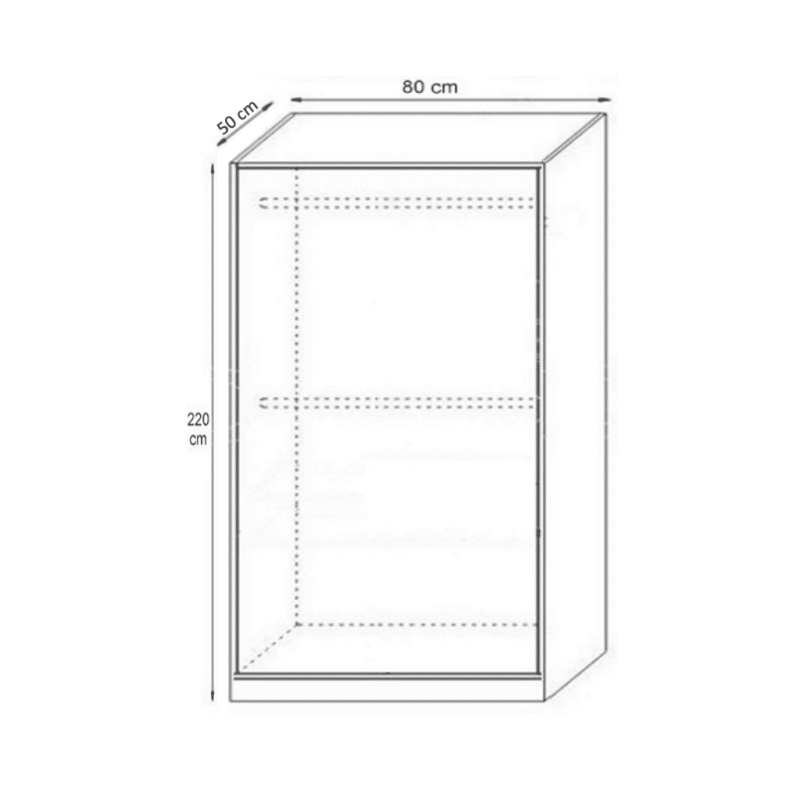 Dulap Mondo 2BH, Stejar Sonoma si Alb, H 220 cm, balamale cu amortizor