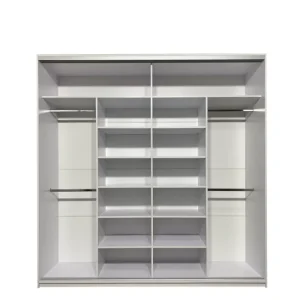 FATA 1 Dressing cu usi culisante 4f din PAL Alb / Grafit / Gri / Cashmere