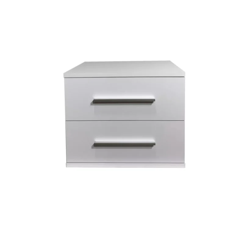 Noptiera Alegria cu 2 sertare, Alb, H40xL50XA40 cm