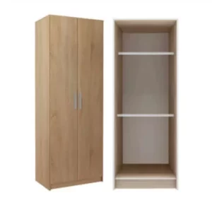 Dulap B2, 2 usi cu bare de haine, Sonoma, L90xH200xA50 cm