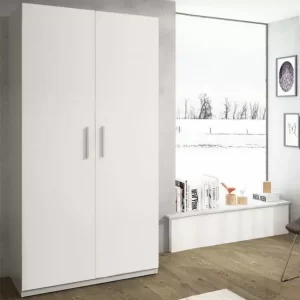 Dulap Mondo 2BH, Alb, H 220 cm, balamale cu amortizor