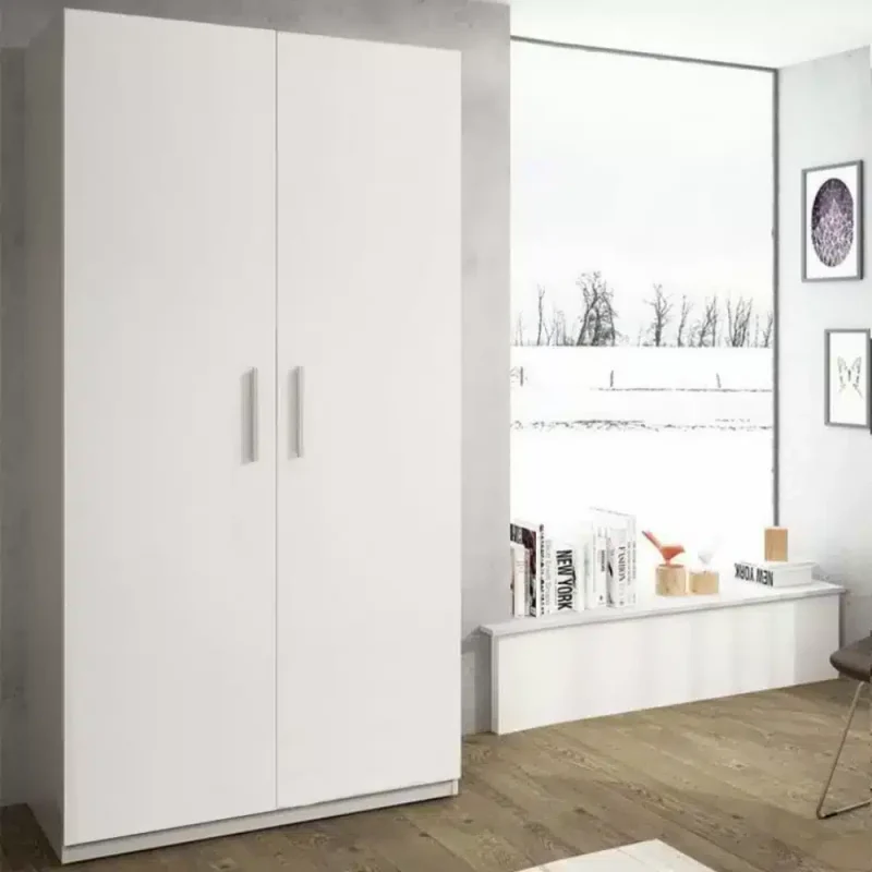 Dulap Mondo 2BH, Alb, H 220 cm, balamale cu amortizor