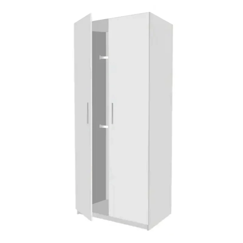 dulap cu 2 bare de haine PAL Alb inaltimea de 200 cm