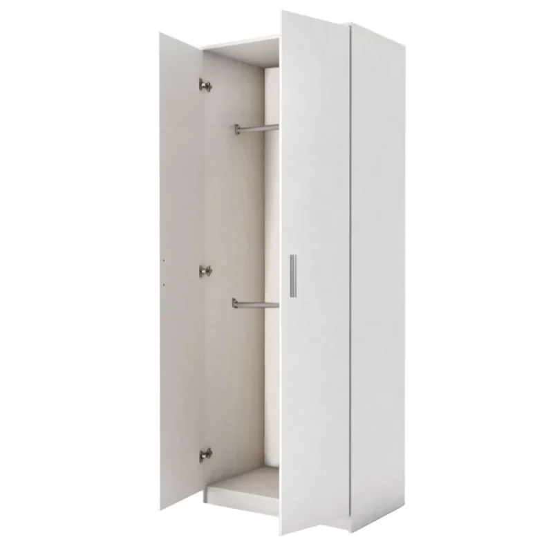 dulap cu 2 bare de haine PAL Alb inaltimea de 200 cm