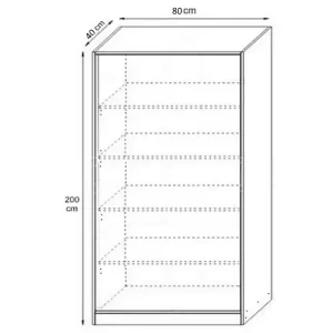Toby Ferrara 5 Dulap Toby Alb L80xH200xA42cm, 4 polite