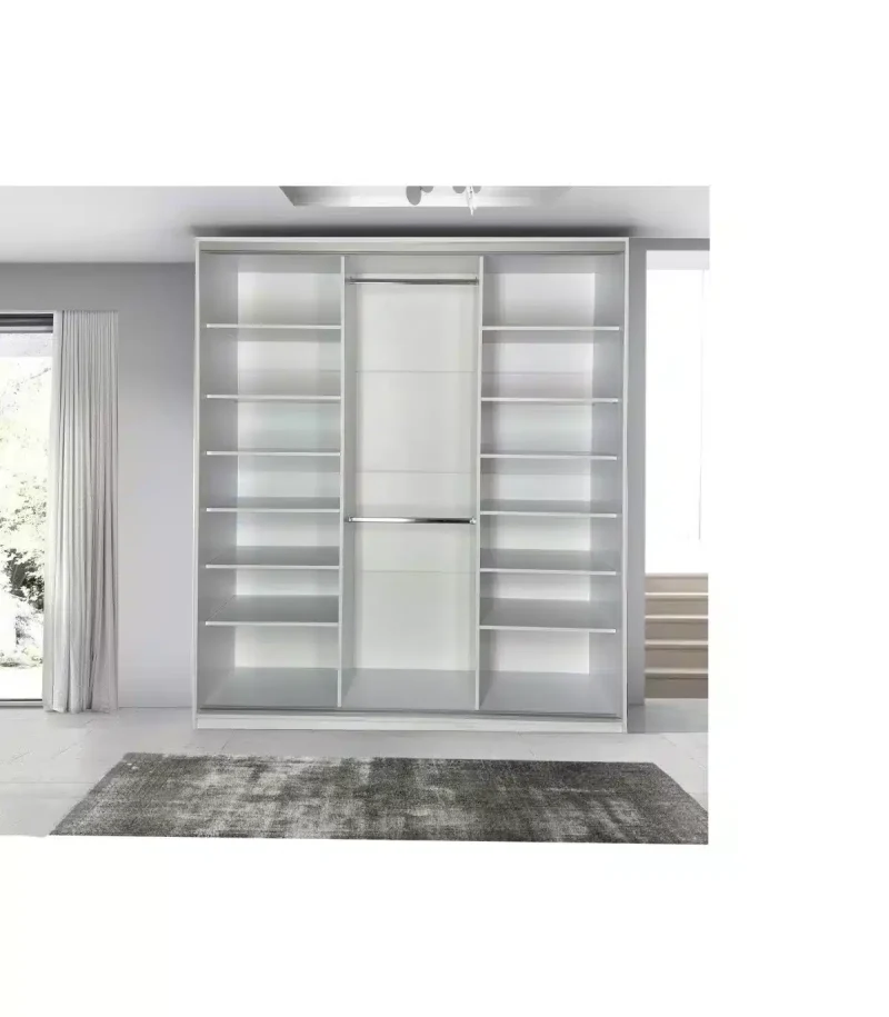 Dressing cu usi culisante, Alb si Stejar Tobacco