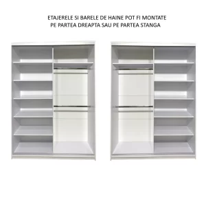 Dressing cu usi culisante PAL Alb si Grafit