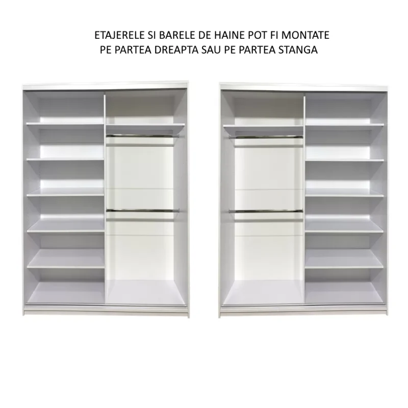 Dressing cu usi culisante PAL Alb si Grafit