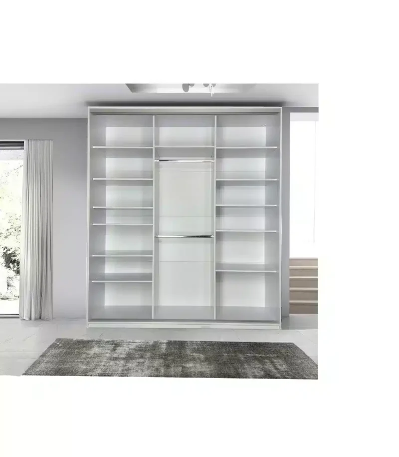 Dressing cu usi culisante, Alb si Stejar Tobacco