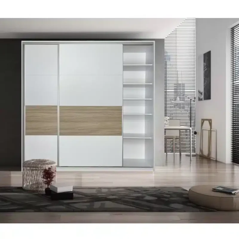 Dressing cu usi culisante 3f Alb si Stejar Urban