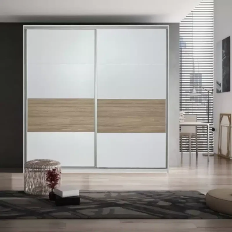 Dulap cu usi culisante Alb si Stejar Urban, PAL melaminat de 18 mm grosime, cant ABS, disponibil pe 32 de dimensiuni, la alegere.