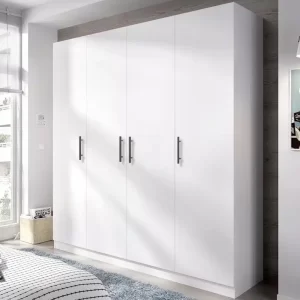 dulap Salonic cu 4 usi alb cu decor