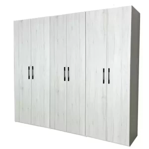 Dulap Mondo 6, Stejar Monaco Alb, L240xH220xA50, balamale cu amortizor