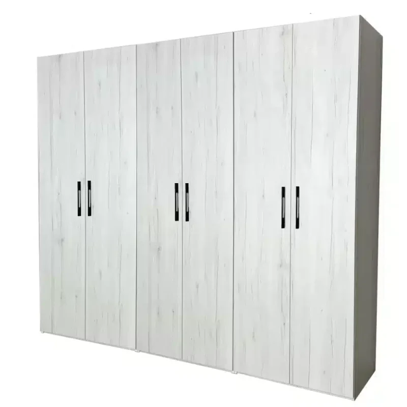 Dulap Mondo 6, Stejar Monaco Alb, L240xH220xA50, balamale cu amortizor