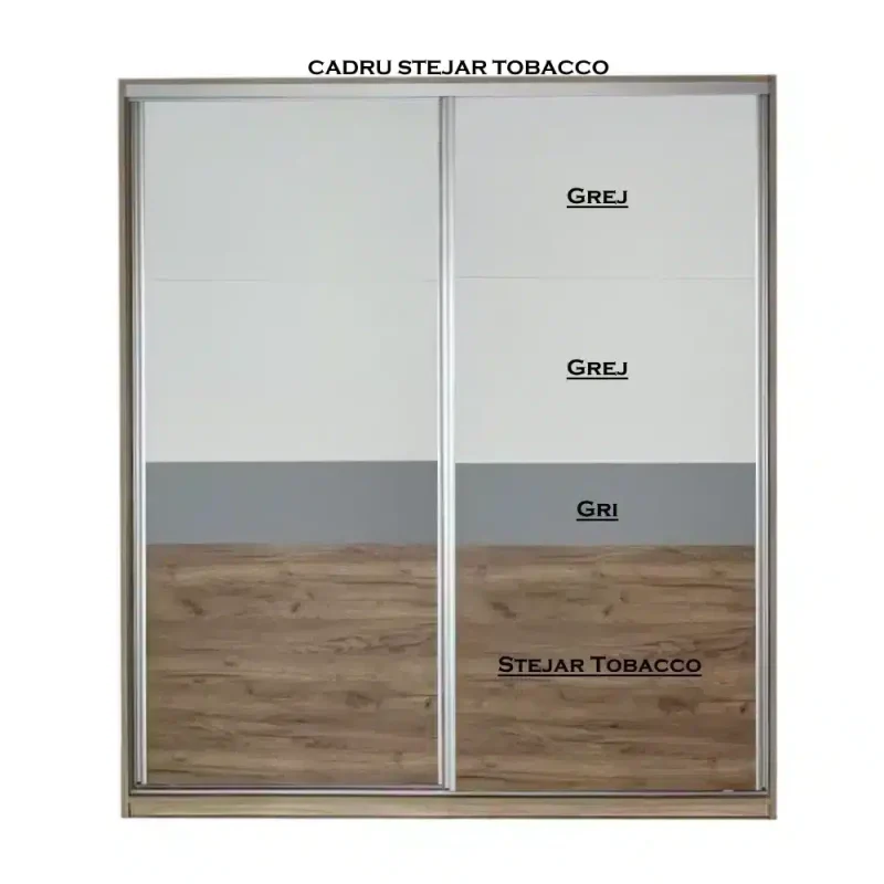 Dressing cu usi culisante 3f Cadrul Stejar Tobacco usi Stejar / Gri / Grej