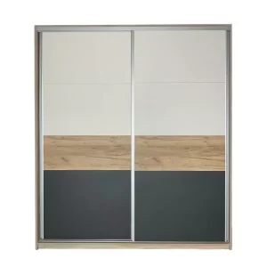 Dressing cu usi culisante Stejar Urban / Grafit / Gold / Cashmere