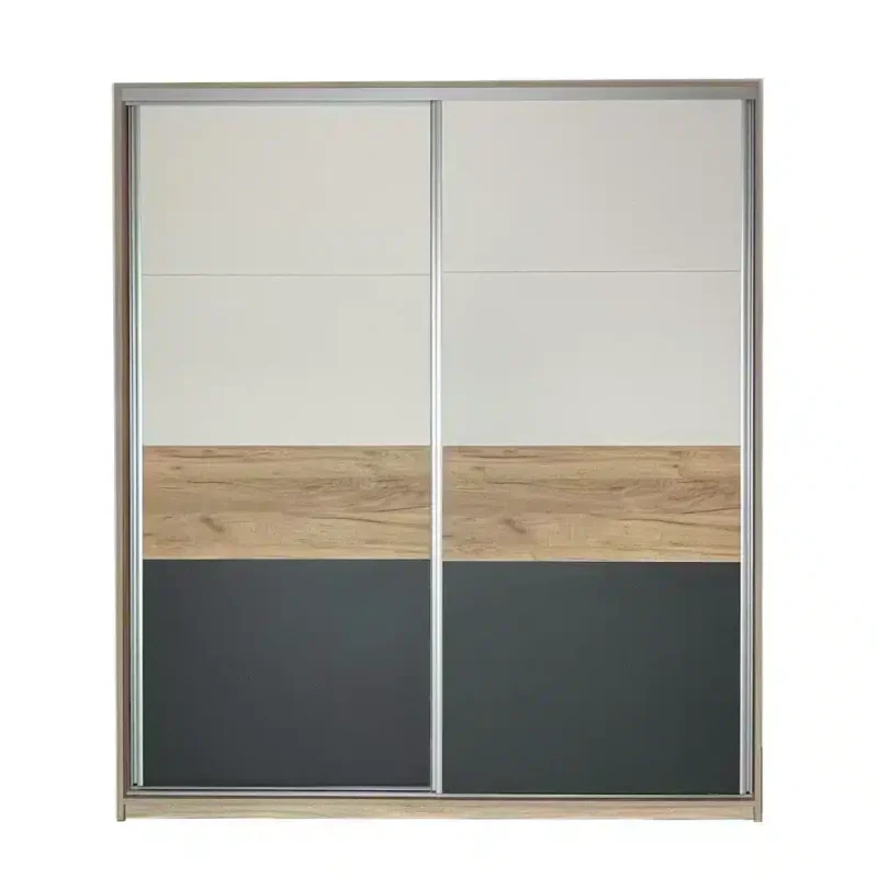 Dressing cu usi culisante Stejar Urban / Grafit / Gold / Cashmere