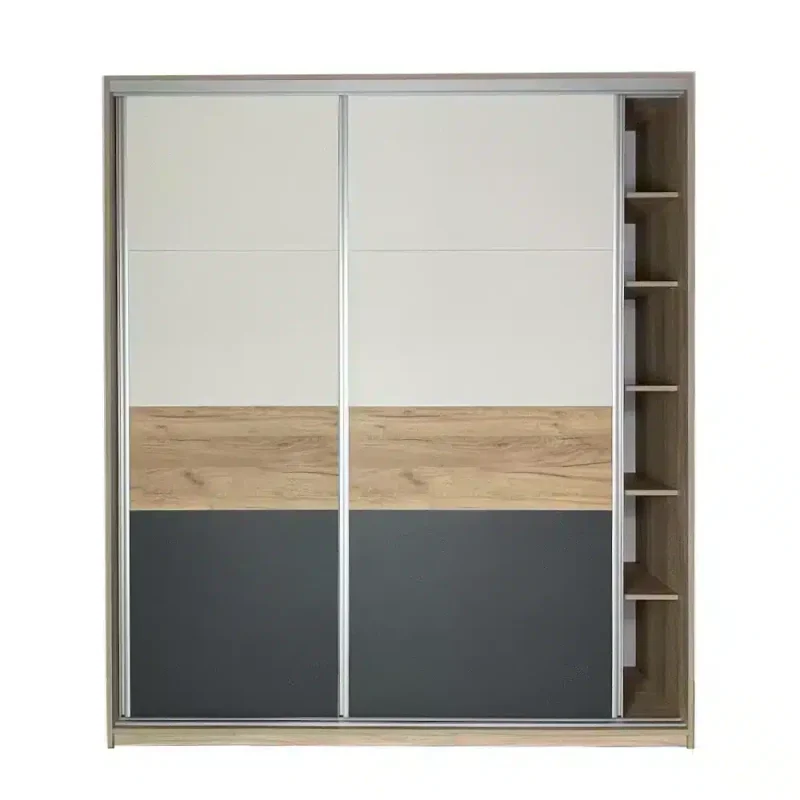 Dressing cu usi culisante Stejar Urban / Grafit / Gold / Cashmere