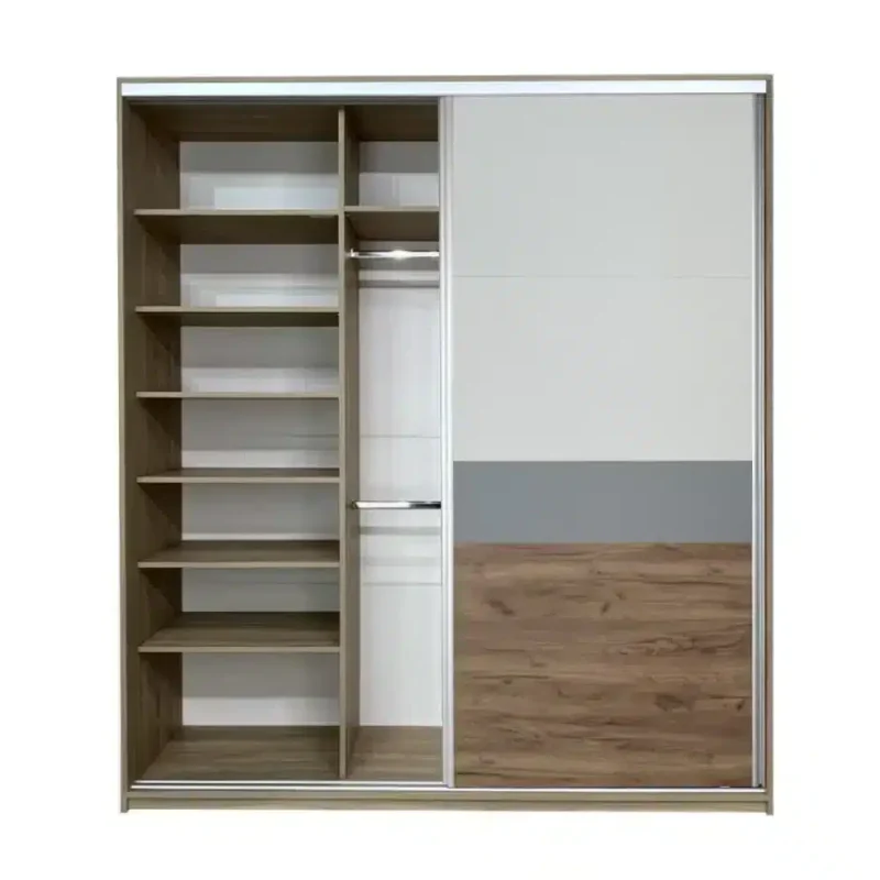 Dressing cu usi culisante 3f Cadrul Stejar Tobacco usi Stejar / Gri / Grej