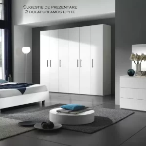 Dulap de haine Amos cu 3 usi din PAL Alb de 18 mm