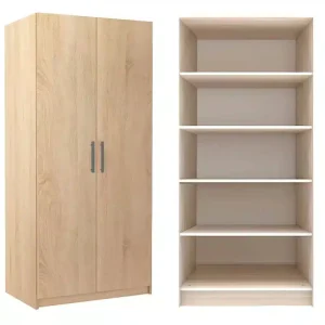 Dulap Toby Sonoma 3191 8 dulap Toby cu 4 polite mobile din PAL Stejar Sonoma cu manere metalice