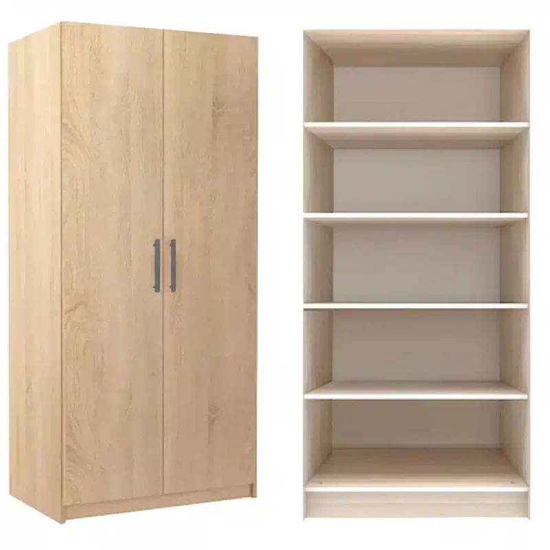 Dulap Toby Sonoma 3191 8 dulap Toby cu 4 polite mobile din PAL Stejar Sonoma cu manere metalice