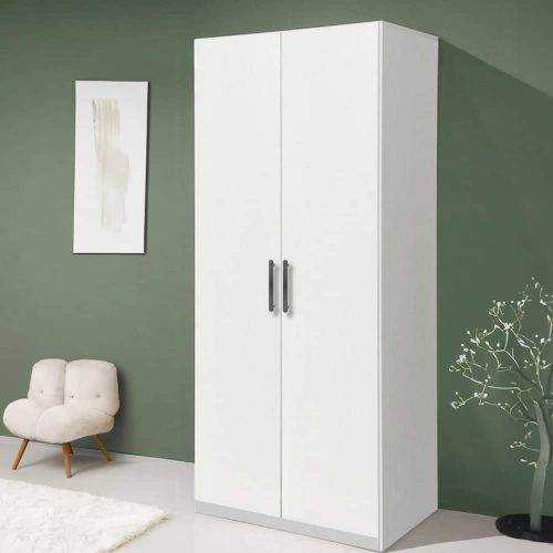 dulap cu 2 usi si 4 etajere din PAL Alb de 18 mm