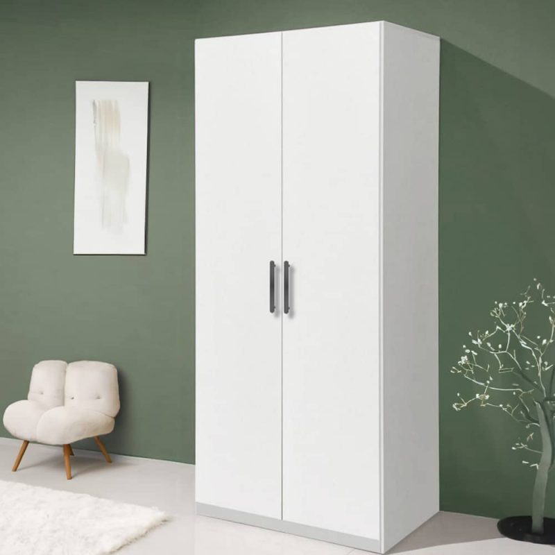 dulap cu 2 usi si 4 etajere din PAL Alb de 18 mm