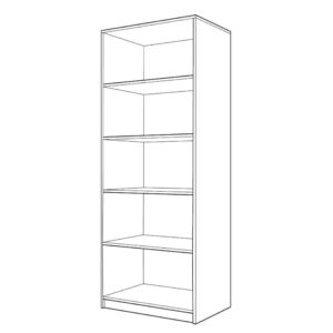 interior dulap cu 4 etajere