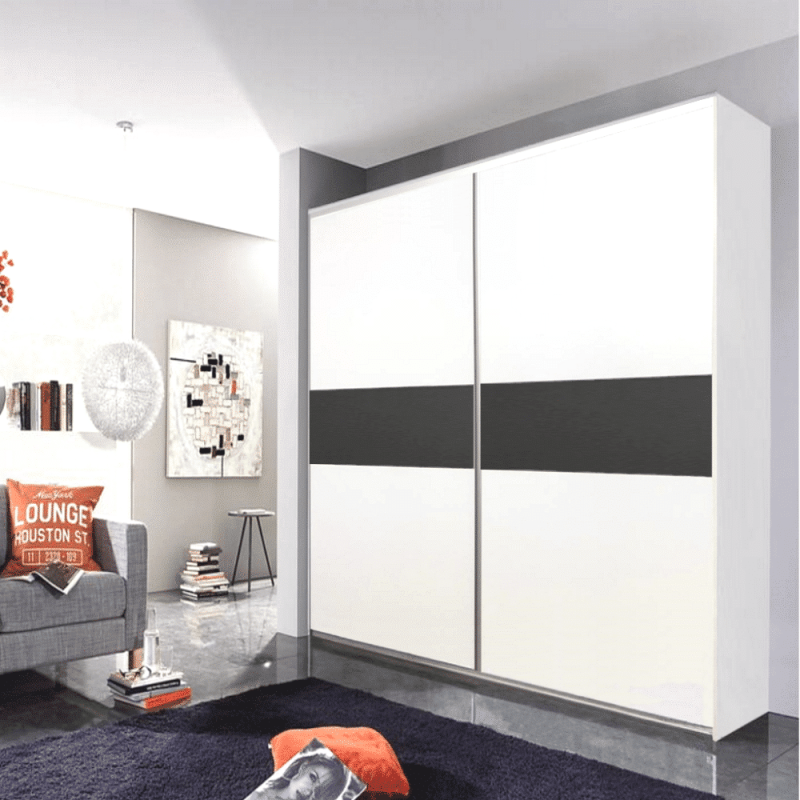 Dressing cu usi culisante PAL Alb si Grafit